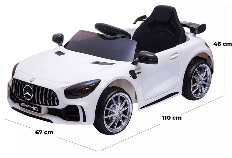 Macchina Elettrica per Bambini 12V con Licenza Mercedes GTR AMG Bianca