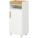 Mobiletto Bagno con Vassoio Rimovibile 40x30x88 cm in Truciolato Bianco