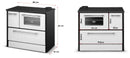 Cucina Stufa a Legna 9 KW 88x51xH81 cm Beatrice Nera