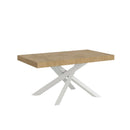 Tavolo Allungabile 180-440x90x77 cm Volantis Quercia Natura Telaio Bianco 