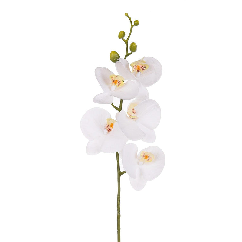 Set 3 Phalenopsis Artificiali con 5 Fiori Altezza 88 cm Bianco