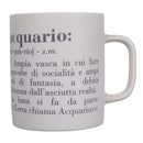Tazza Zodiaco "acquario" Ø8x10 cm in Bone China VdE Tivoli 1996 Bianco