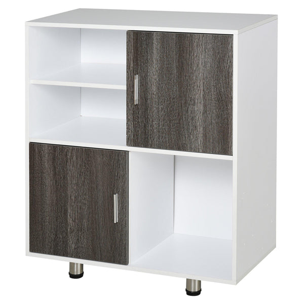 prezzo Bücherregalschrank 5 Regale 2 Türen 80x40x96 cm in weißer Spanplatte