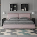 Letto Matrimoniale Testata con Cuscini Imbottito in Microfibra Mados Glicine Varie Misure