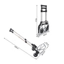 Carrello Portapacchi a Mano Pieghevole in Alluminio Max 70kg 