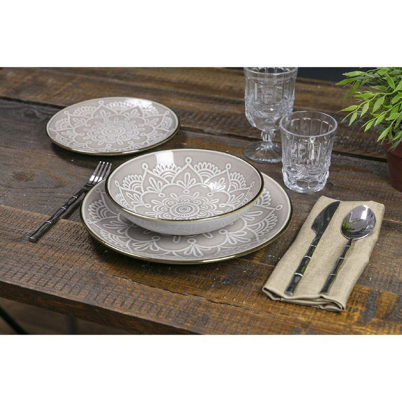 Servizio Piatti 18 Pezzi in Hard Dolomite Villa d'Este Baku Grigio