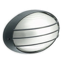 Lampada Plafoniera Ovale Grande con Griglia Colore Grigio per Esterno Linea Garden Livos