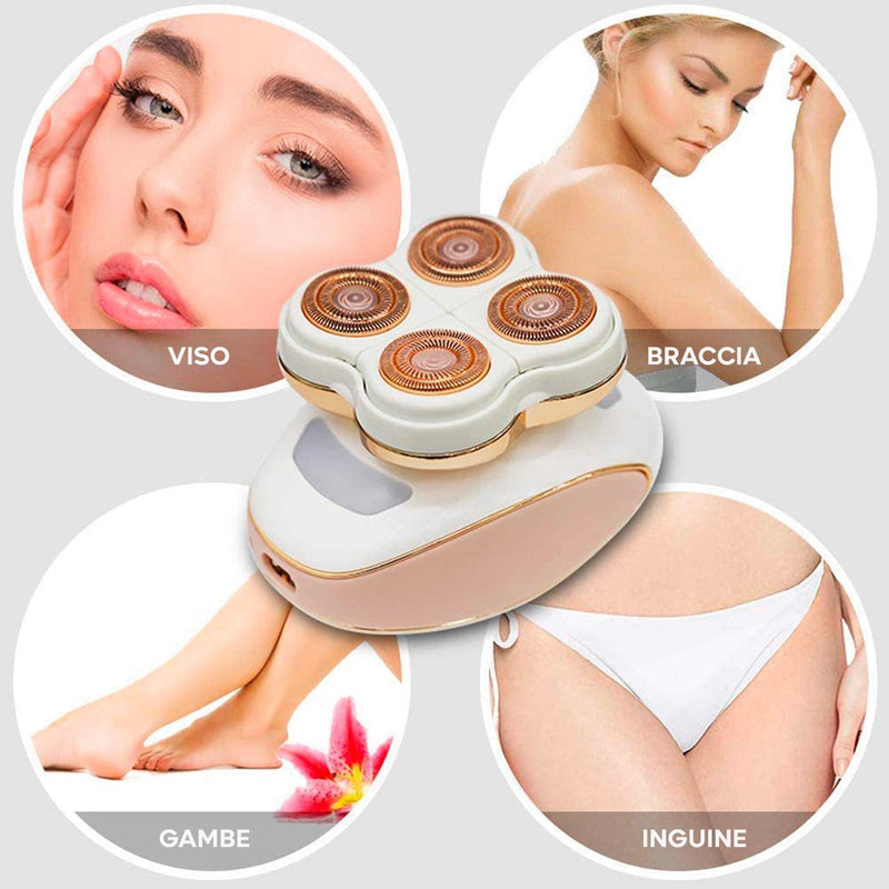 Epilatore Rasoio Elettrico Ricaricabile Indolore da Donna per il Corpo