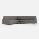 Divano Angolare 7 Posti 281x281x85 cm Karay in Tessuto Grigio