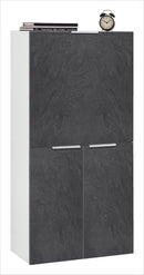 Armadio con Scrivania a Scomparsa 70x35x140 cm Dalia Bianco/Report Grigio  