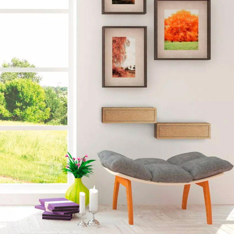 Mensola da Parete 1 Cassetto 45x13,4x23,7 cm in Fibra di Legno Lego Maxi Rovere Scuro