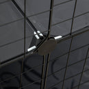 Recinto per Animali Modulabile 105x45x105 cm con 31 Pannelli 2 Porte e 2 Rampe in Acciaio e PP Nero  