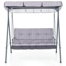 Dondolo 3 Posti da Giardino 160x118x160 cm in Ferro e Poliestere Pemba Antracite