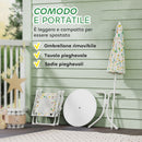Set da Giardino per Bambini 2-5 Anni con Tavolino 2 Sedie e un Ombrellone Bianco    