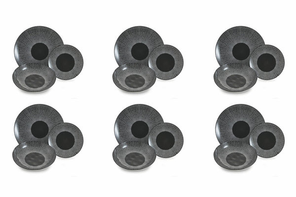 Villa d'Este Home Tafelservice aus Steinzeug 18-teilig Tivoli Black Mamba online