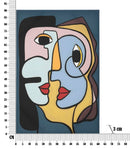 Stampa Dipinta Faces 60x3x90 cm in Legno e Tessuto