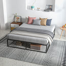 Struttura Letto Matrimoniale 190x160x35 cm con Doghe in Compensato e Contenitore Inferiore Nero