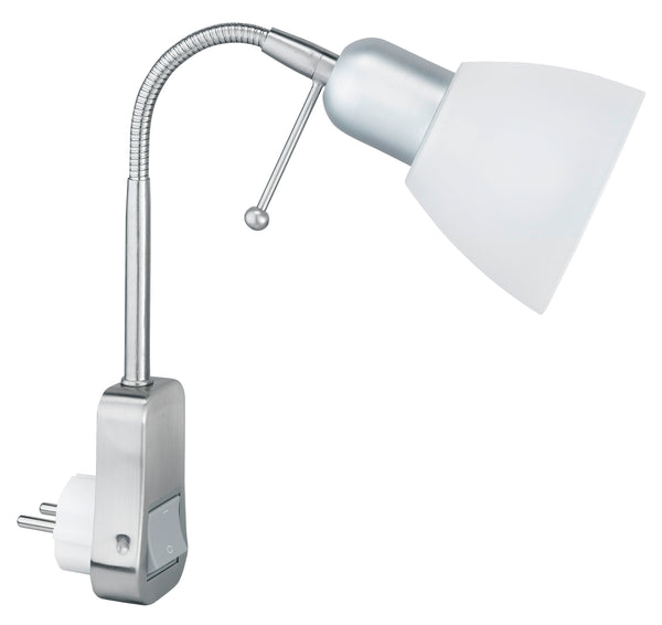 online E14 Innenstrahler aus matt vernickeltem Metall