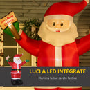 Babbo Natale Gonfiabile Luminoso 170x112x250 cm con  Luci LED