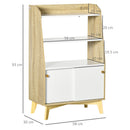 Mobile da Salotto 2 Ripiani e Armadietto a 2 Ante 58x30x93 cm in Truciolato e Legno di Pino
