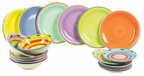 Villa d'Este Home Tafelservice aus Steinzeug 18-teilig Tivoli Baia Multicolor online