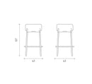 Set 2 Sgabelli Syd 41x41x67 cm in Tessuto Ocra       