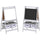 Lavagna per Bambini 54x46,5x93 cm con Cavalletto 3 in 1 e 2 Contenitori in MDF e Legno Grigio