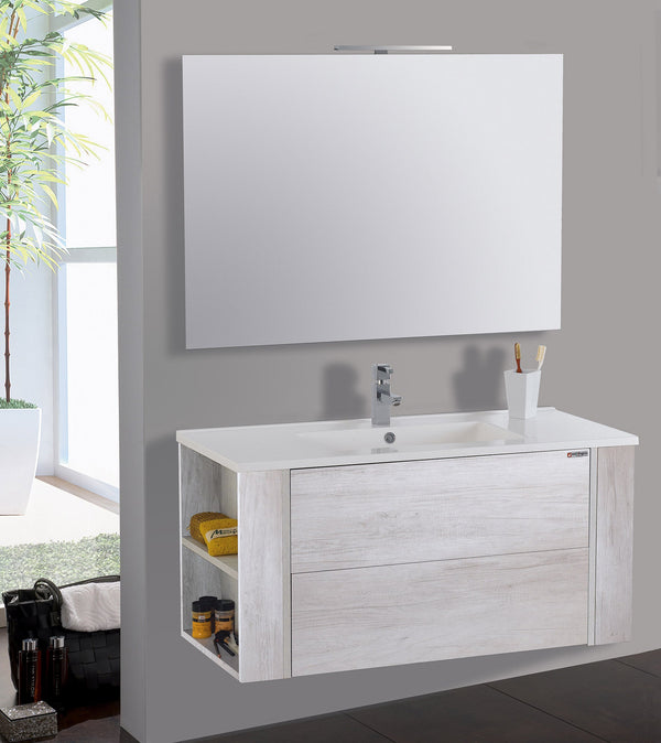 Badezimmer-Hängeschrank 100 cm Mazzoni Gold White Ash online
