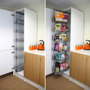 Colonna Estraibile per Mobile da Cucina 6 Cestelli H190-220 cm in Acciaio Inossidabile