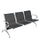 Wartezimmerbank 3 Sitze aus schwarzem Stahl