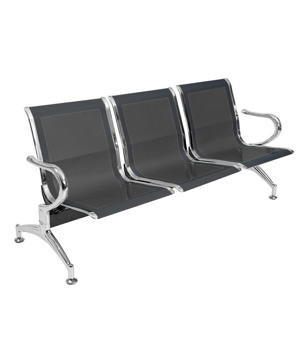 prezzo Wartezimmerbank 3 Sitze aus schwarzem Stahl