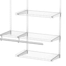 Set Appendiabiti a Muro 178,2x38,8x128 cm con 5 Mensole e 3 Barre Salvaspazio Bianco