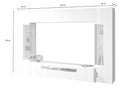 Parete Attrezzata Soggiorno 200x40x35 cm Egypt Bianco Lucido