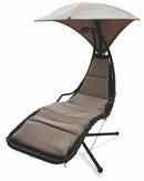 Amaca Dondolina da Giardino in Ferro e Textilene con Parasole Soriani Malibù Tortora
