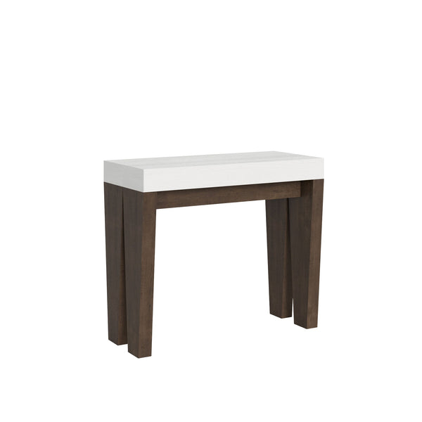 Consolle Allungabile 90-196x40x77 cm in Nobilitato Bianco e Noce online