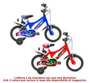 Bicicletta per Bambino 12” 2 Freni Bimbo Rally Blu o Rosso