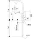 Rubinetto Miscelatore Monocomando Girevole Lavello Alto in Ottone Mariani Pluto Cromato
