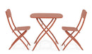 Set 3 Pezzi Bistrot da Giardino con Tavolo e 2 Sedie in Acciaio Yvonne Terracotta  