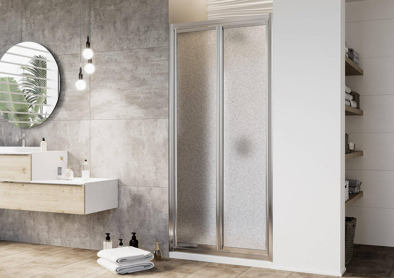 Porta Doccia 2 Ante Battenti in Cristallo Opaco 4mm H198 Fosterberg Maribo Varie Misure