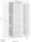 Vetrina 3 Ante 80x38x120,5 cm Coro Bianco/Report Grigio  