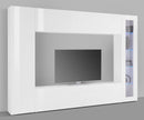 Parete Attrezzata Soggiorno 260x30x180 cm Maruska n°3 Bianco Lucido 