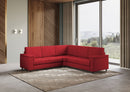 Divano Angolare 5 Posti 226x226x85 cm Marrak in Tessuto Rosso