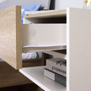 Set 2 Comodini Sospesi 46x30x30 cm in Truciolato Rovere e Bianco