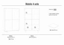 Mobile Soggiorno Madia Alta 4 Ante 108x41x161 cm Ossido Nero e Ruggine   