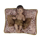 Natività tessuto su cuscino rosa cm xh23