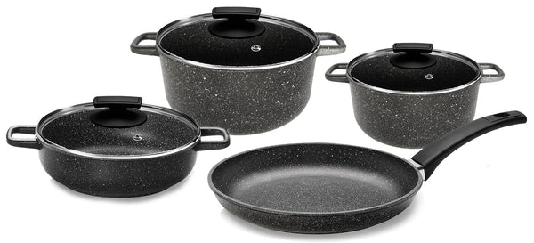 sconto Olympia Hard Cook Big Antihaft-Kochgeschirr-Set aus Druckguss-Aluminium, 7-teilig