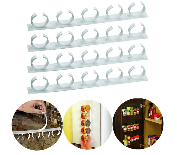 prezzo Set aus 4 Streifen mit 5 selbstklebenden Gewürzhalter-Clips auf allen Oberflächen