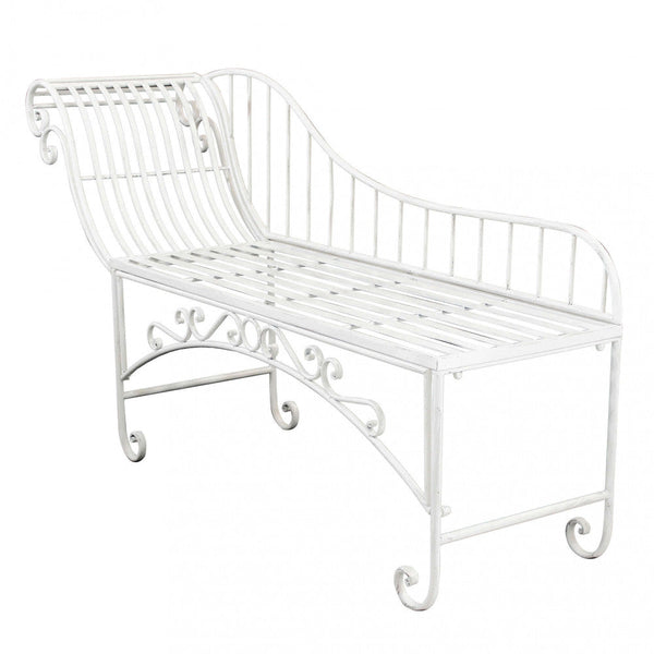 Chaiselongue Josephine Antik Weiß 156x43x84 h cm in Weiß Stahl sconto
