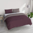 Copripiumino con Sacco e Federe in Tinta Unita Double Face Linea Zoe Vinaceo e Rosa Antico