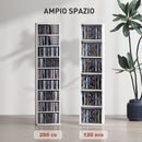 Libreria Scaffale Porta CD 33x24x140 cm con 6 Ripiani Regolabili Capacità di 260 CD/120 DVD Bianco      
